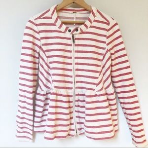 FREE PEOPLE Striped Peplum Jacket SZ XS